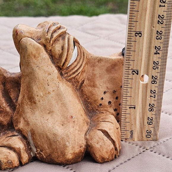 Vintage Bill Vernon Hand Carved Wooden Hound Dog Folk Art Figure Signed 1980 - Picture 14 of 15